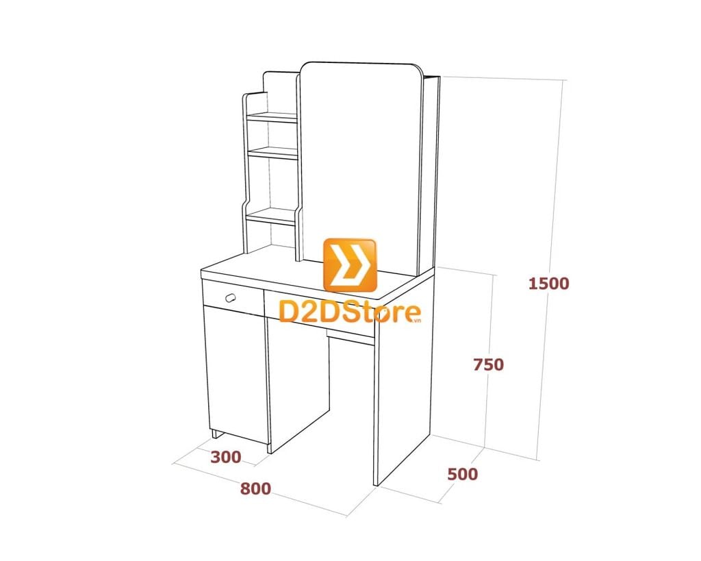 Bộ bàn trang điểm để sàn BBTD.DS12