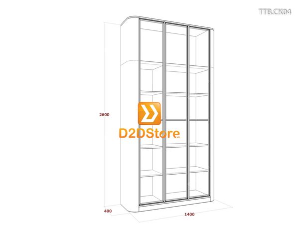 Tủ trưng bày cánh kính TTB.CK04