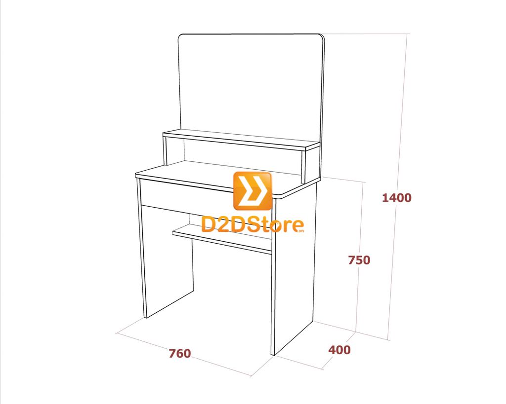 Bộ bàn trang điểm để sàn BBTD.DS16