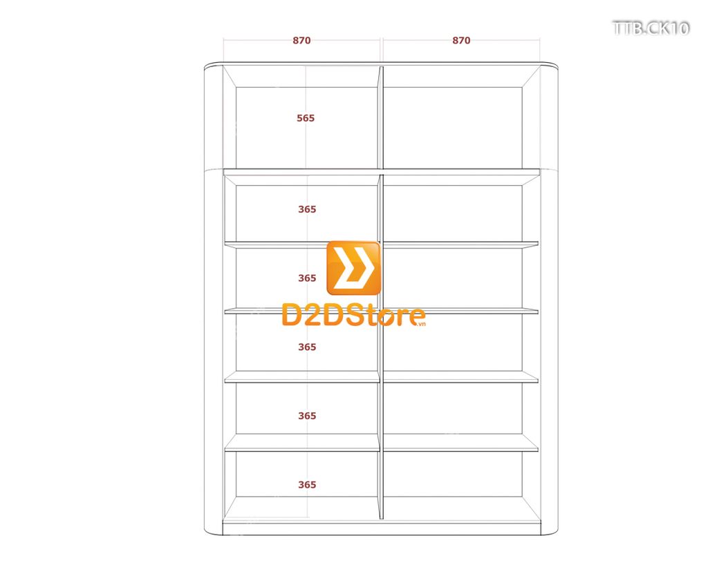 Tủ trưng bày cánh kính TTB.CK10