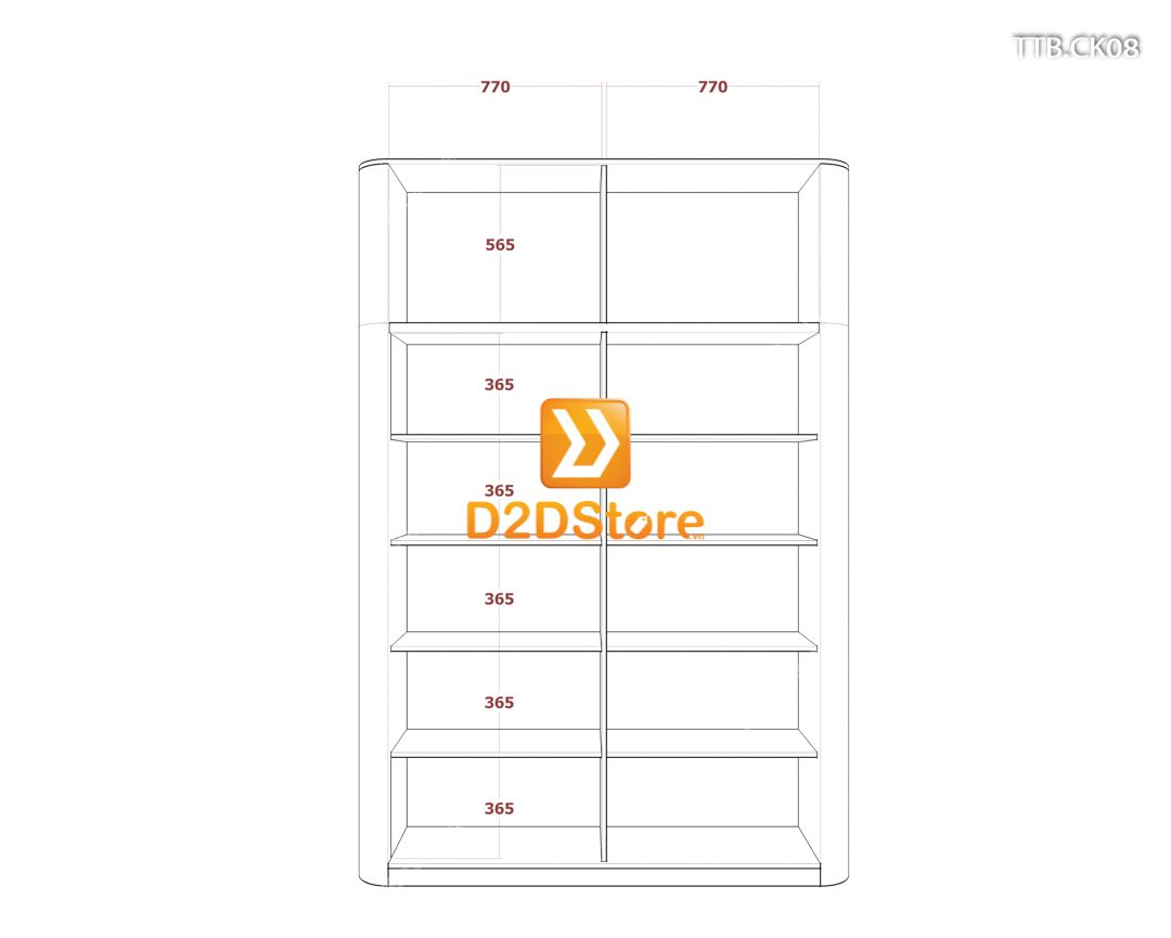  Tủ trưng bày cánh kính TTB.CK08 