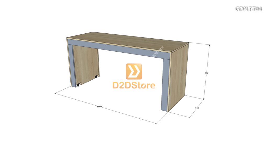 Giường ngủ kết hợp bàn học tủ áo GDN.BT04