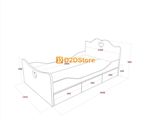 Bộ giường tủ phòng ngủ bé gái BTG.BG01