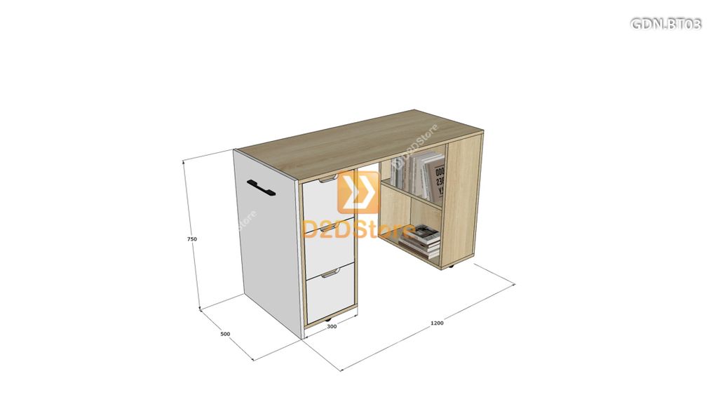 Giường ngủ kết hợp bàn học tủ áo GDN.BT03
