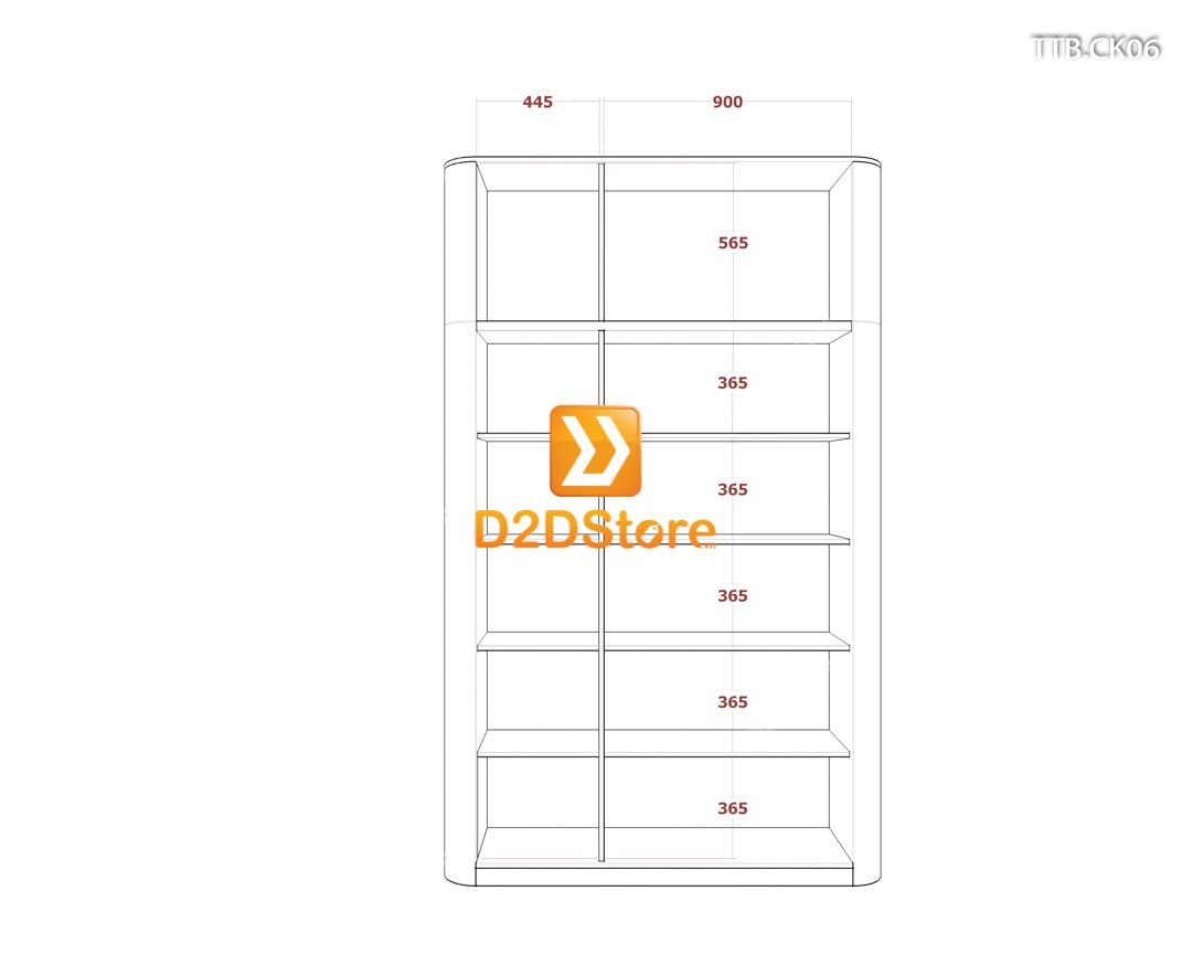  Tủ trưng bày cánh kính TTB.CK06 