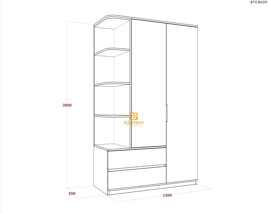 Bộ giường tủ phòng ngủ bé gái BTG.BG05