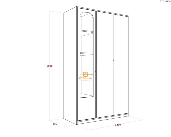 Bộ giường tủ phòng ngủ bé gái BTG.BG04