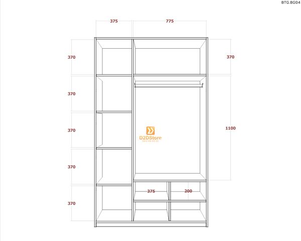 Bộ giường tủ phòng ngủ bé gái BTG.BG04