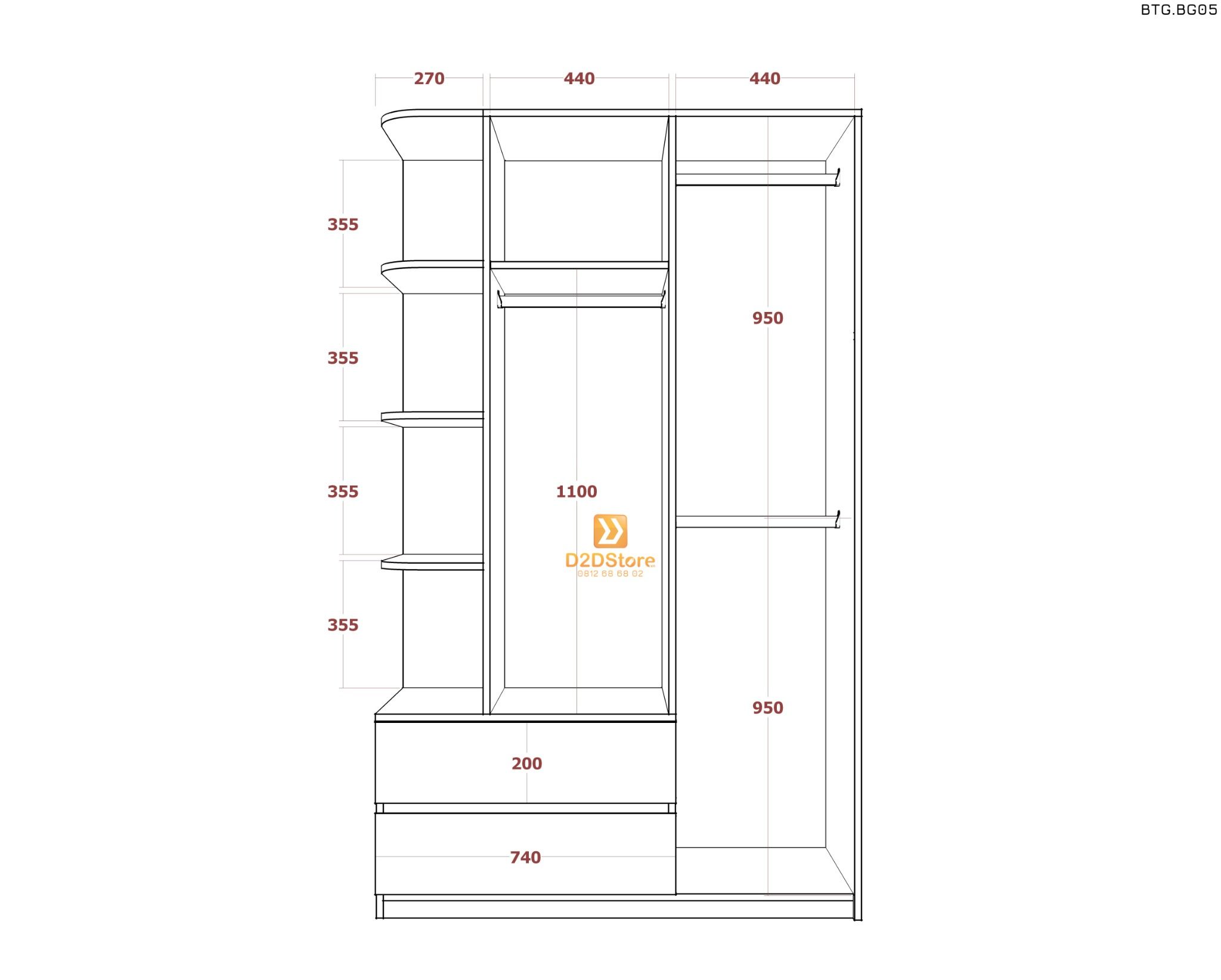  Bộ giường tủ phòng ngủ bé gái BTG.BG05 