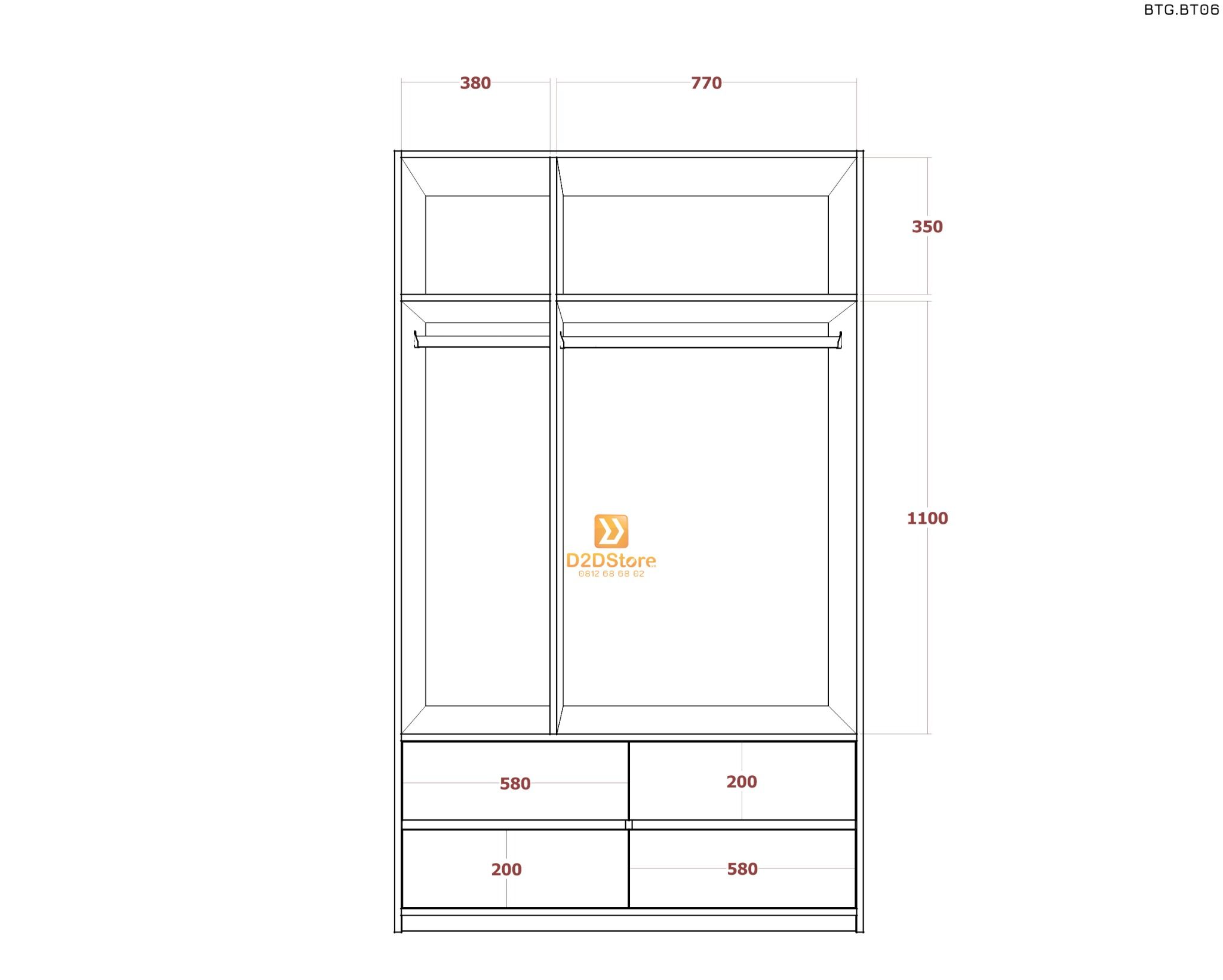  Bộ giường tủ phòng ngủ bé trai BTG.BT01 