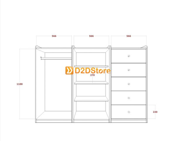 Tủ quần áo cho bé TA.BE03