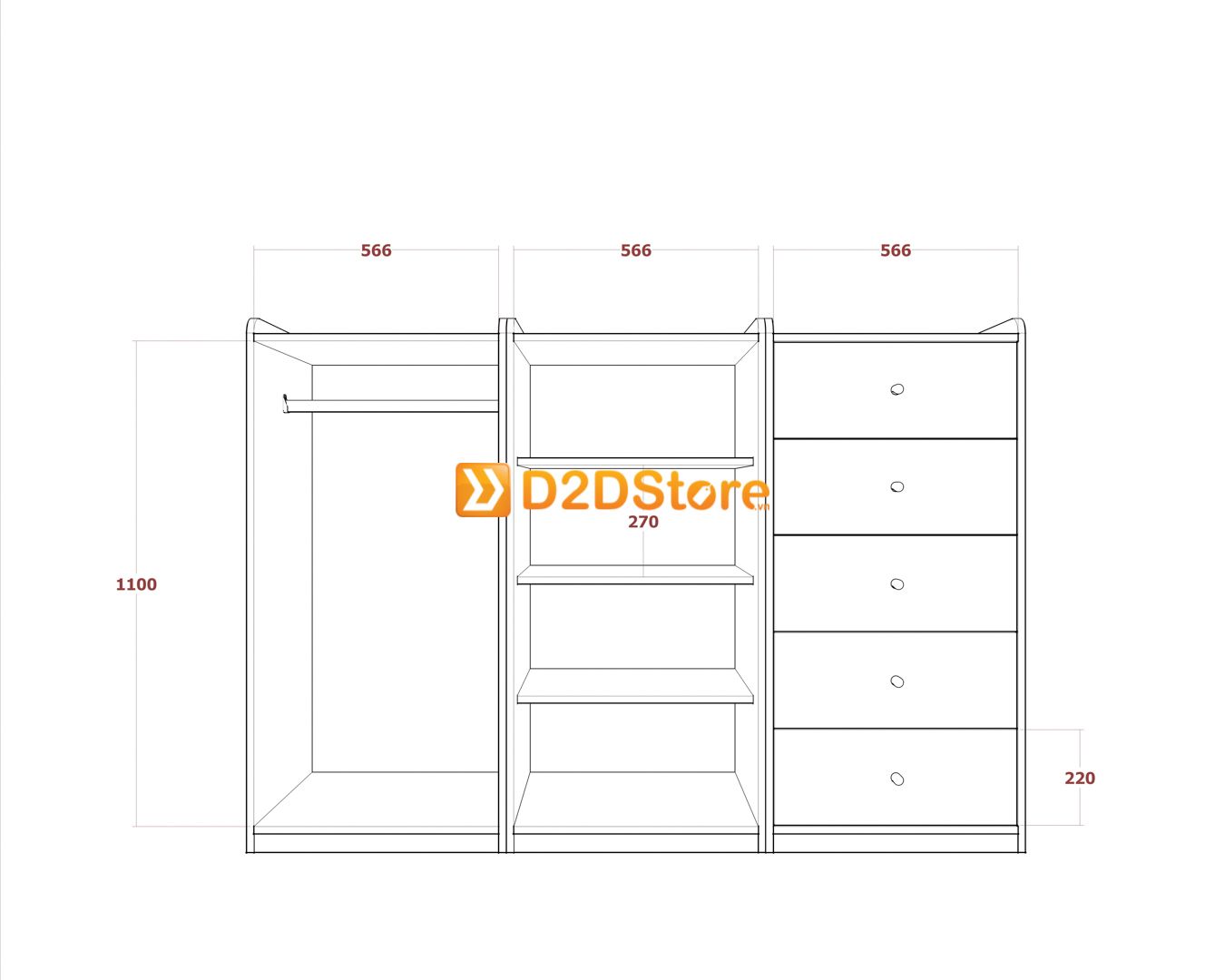  Tủ quần áo cho bé TA.BE03 
