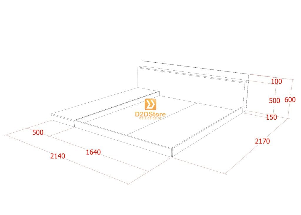 Giường ngủ thấp kiểu Nhật GN.GKN02