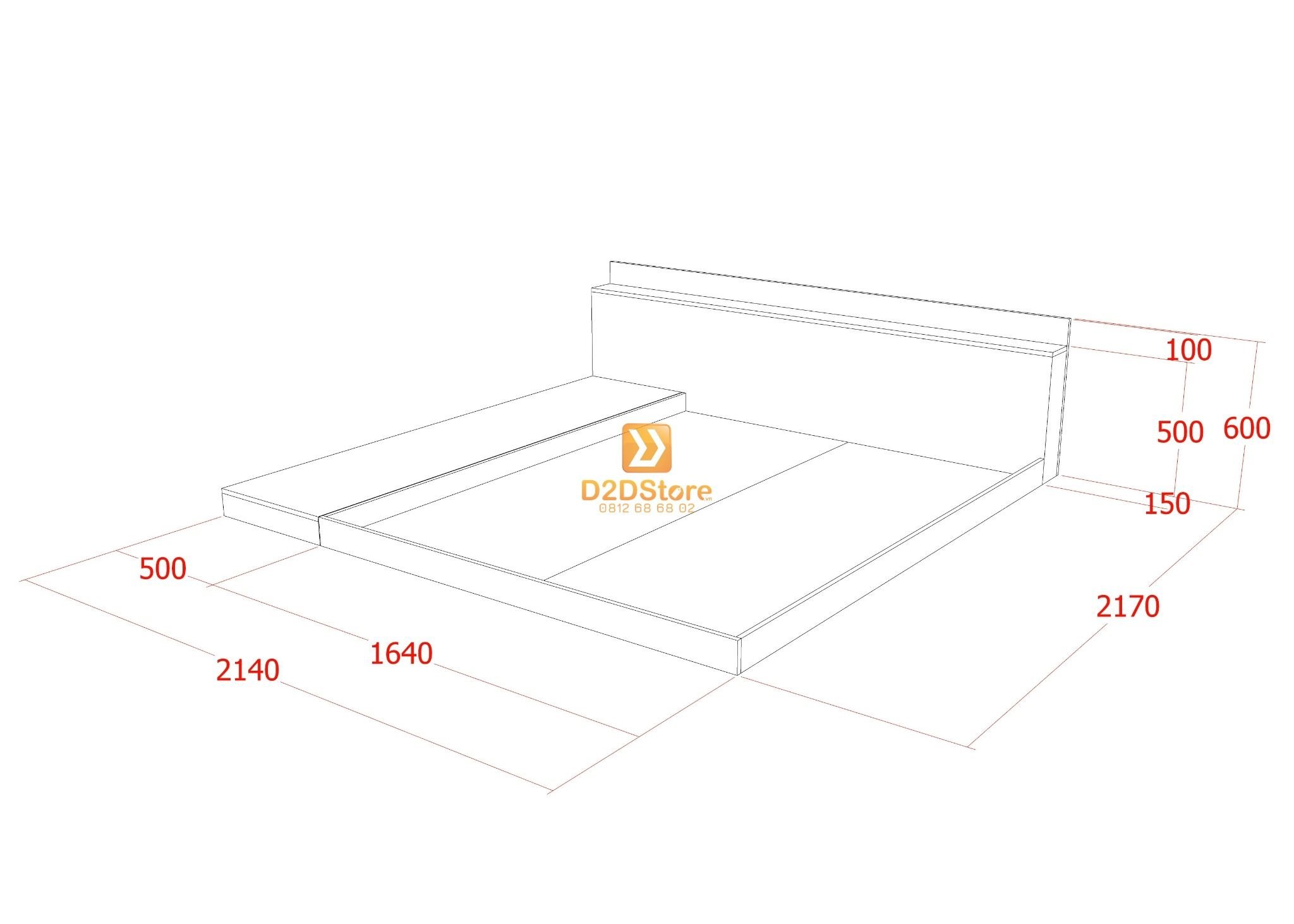  Giường ngủ thấp kiểu Nhật GN.GKN02 