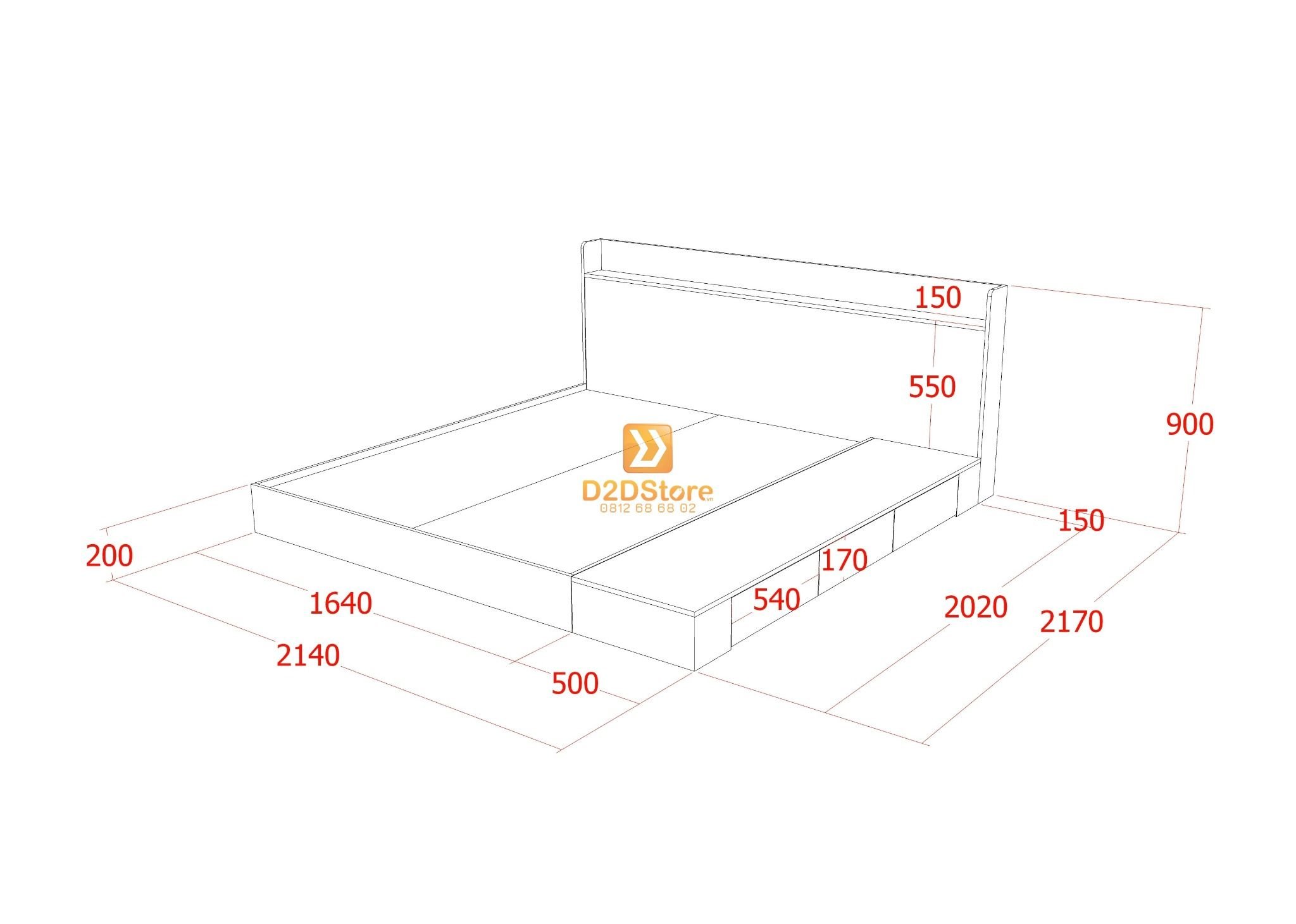  Giường ngủ thấp kiểu Nhật GN.GKN01 