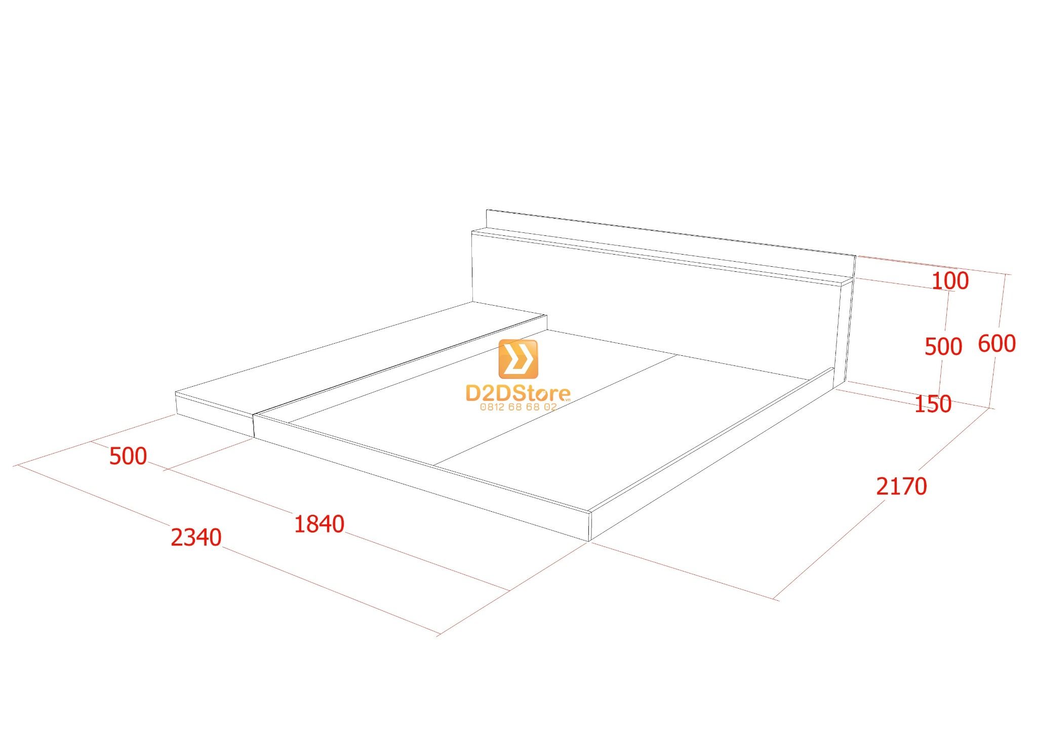  Giường ngủ thấp kiểu Nhật GN.GKN02 
