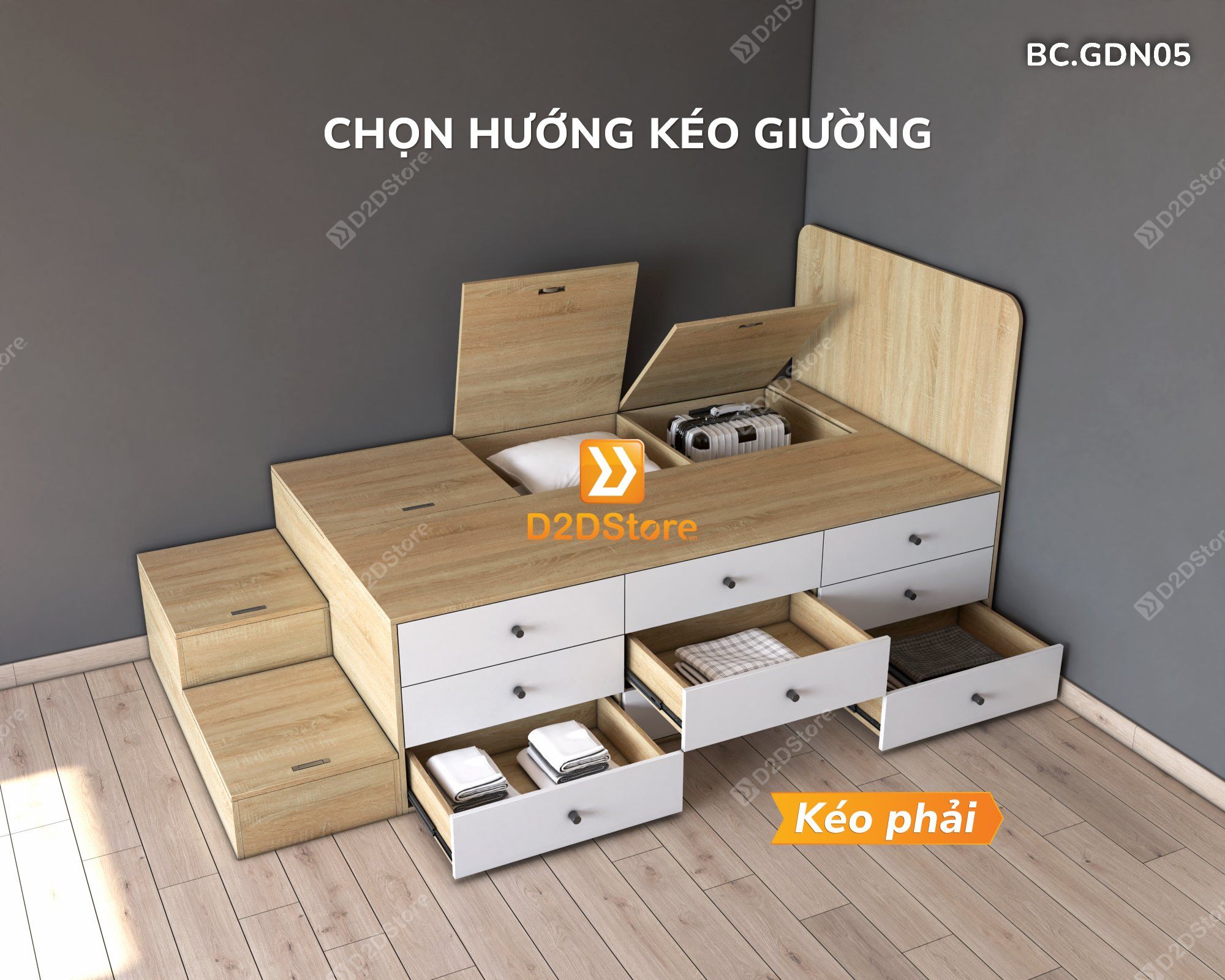  Giường đa năng thông minh nhiều kích thước mã BC.GDN05 