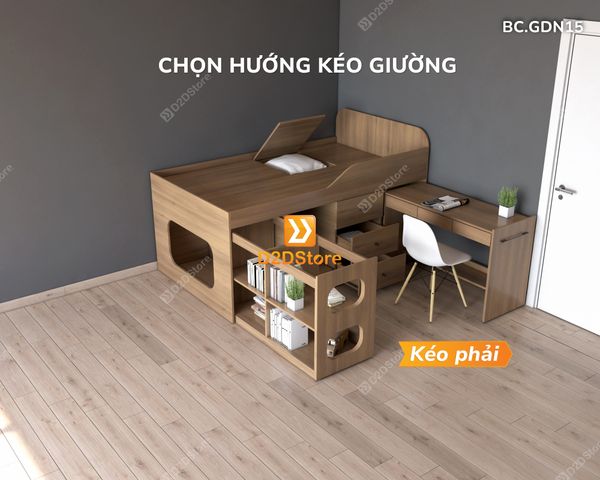 Giường đa năng kết hợp bàn học và tủ kéo mã BC.GDN15