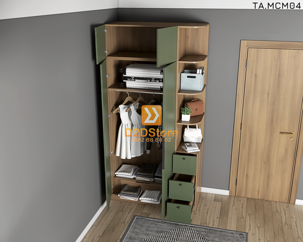 Tủ quần áo gỗ phủ melamine cánh mở TA.MCM04