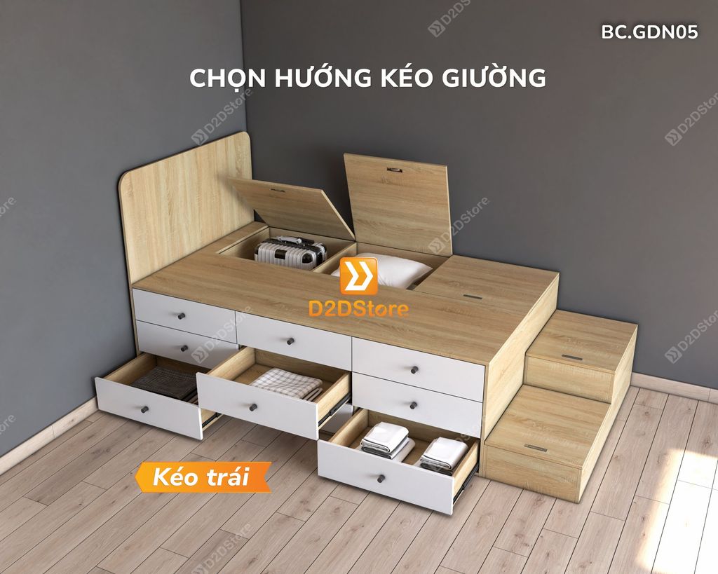 Giường đa năng thông minh nhiều kích thước mã BC.GDN05
