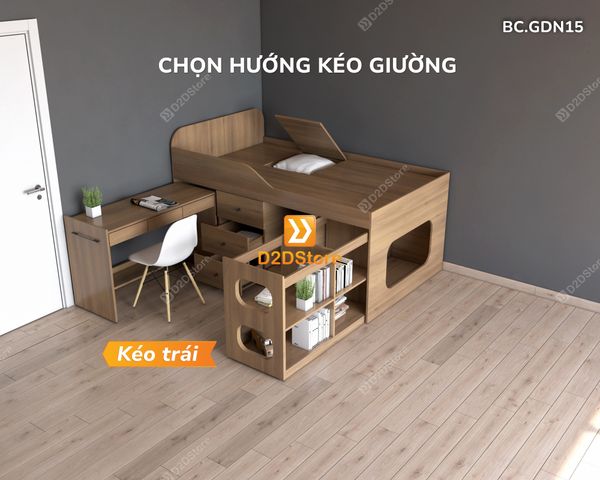 Giường đa năng kết hợp bàn học và tủ kéo mã BC.GDN15