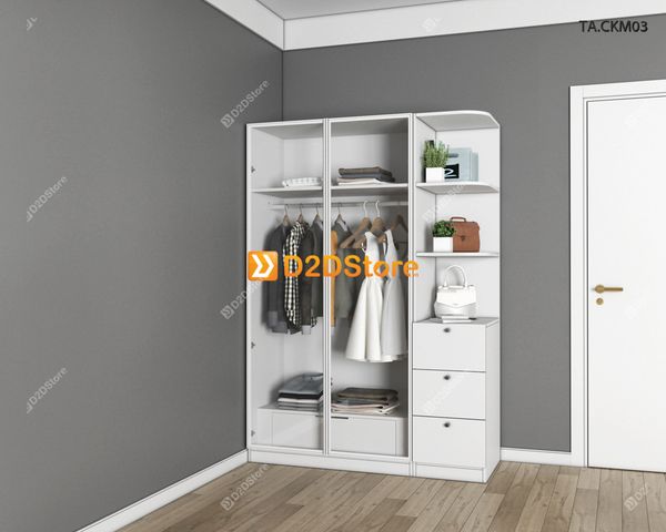 Tủ áo cánh kính cửa mở TA.CKM03