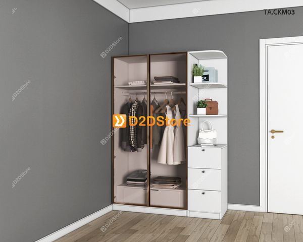 Tủ áo cánh kính cửa mở TA.CKM03