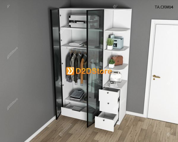 Tủ áo cánh kính cửa mở TA.CKM04