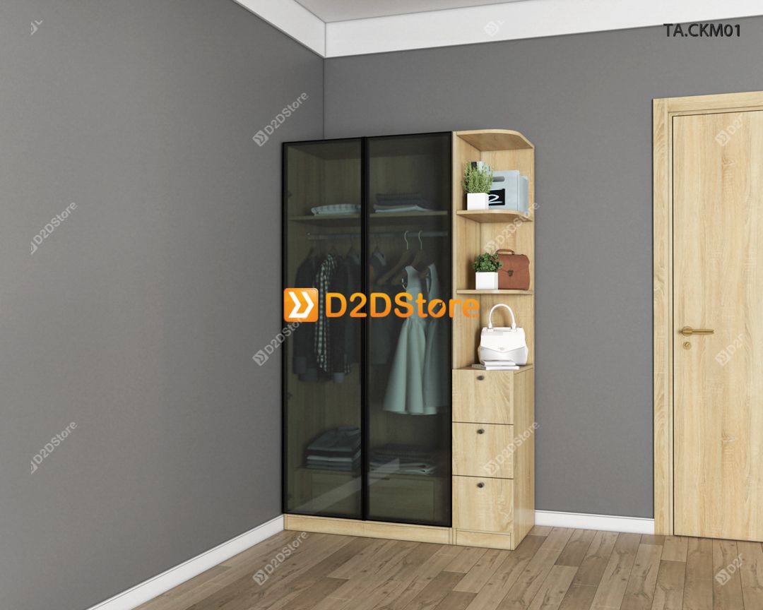  Tủ áo cánh kính cửa mở TA.CKM01 