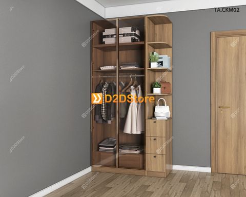 Tủ áo cánh kính cửa mở TA.CKM02