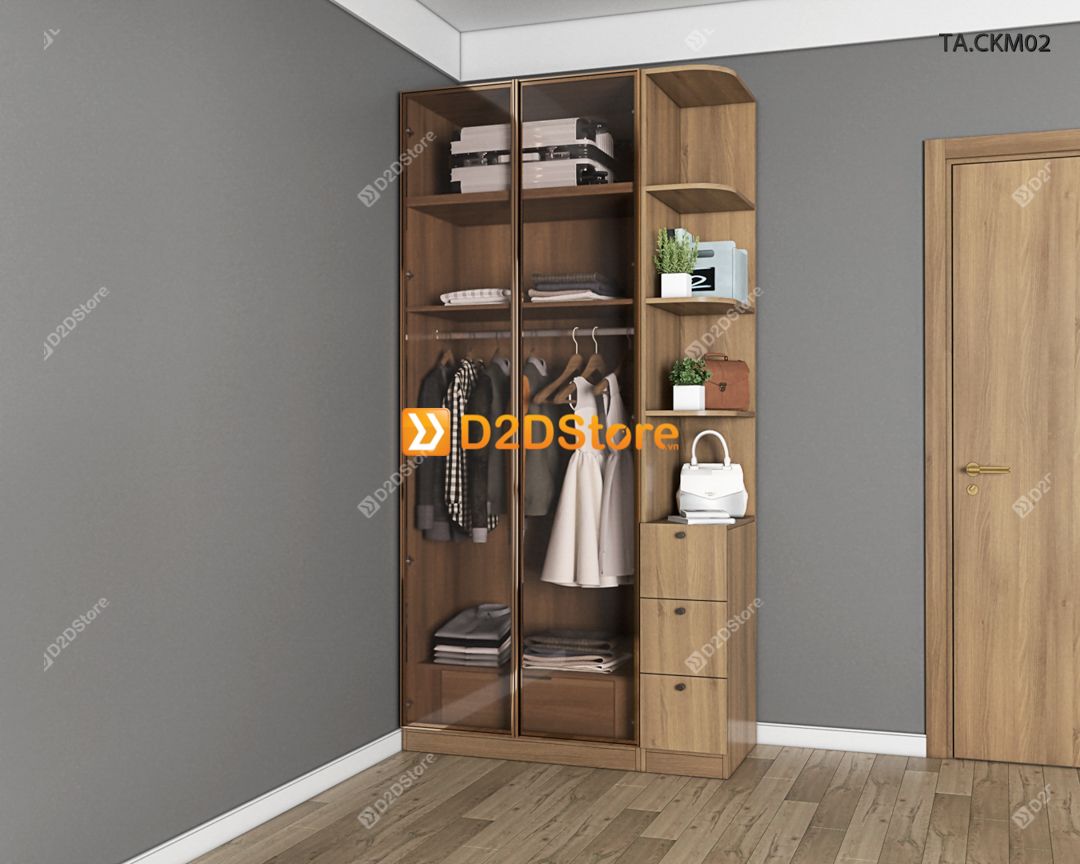  Tủ áo cánh kính cửa mở TA.CKM02 