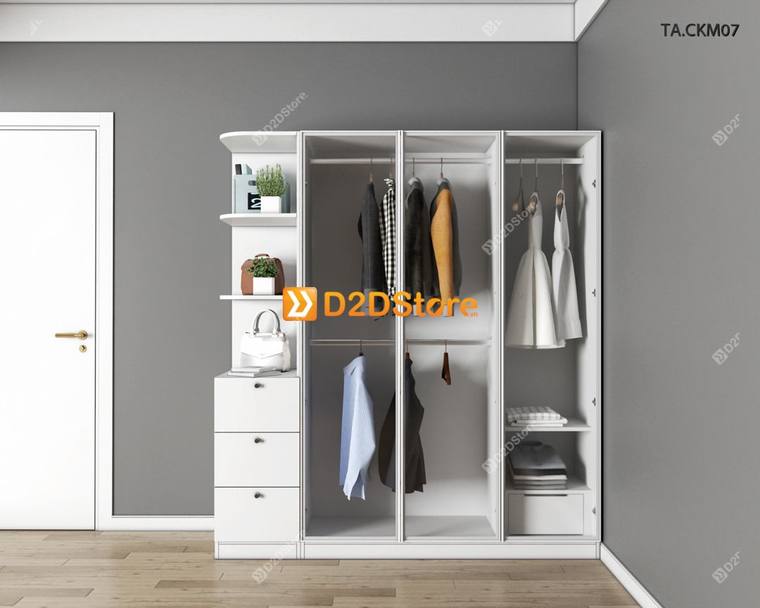  Tủ áo cánh kính cửa mở TA.CKM07 