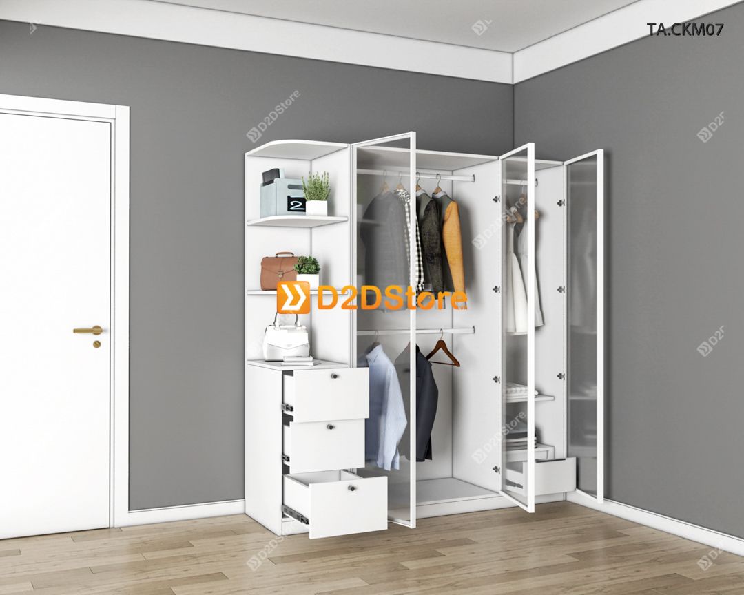  Tủ áo cánh kính cửa mở TA.CKM07 
