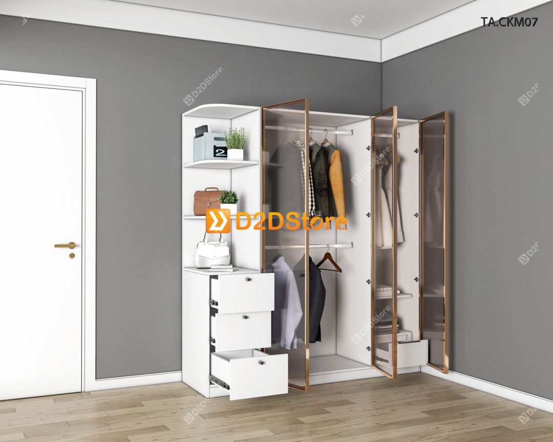  Tủ áo cánh kính cửa mở TA.CKM07 