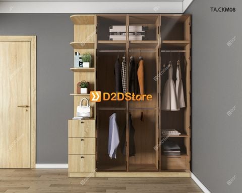 Tủ áo cánh kính cửa mở TA.CKM08