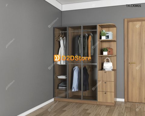 Tủ áo cánh kính cửa mở TA.CKM05