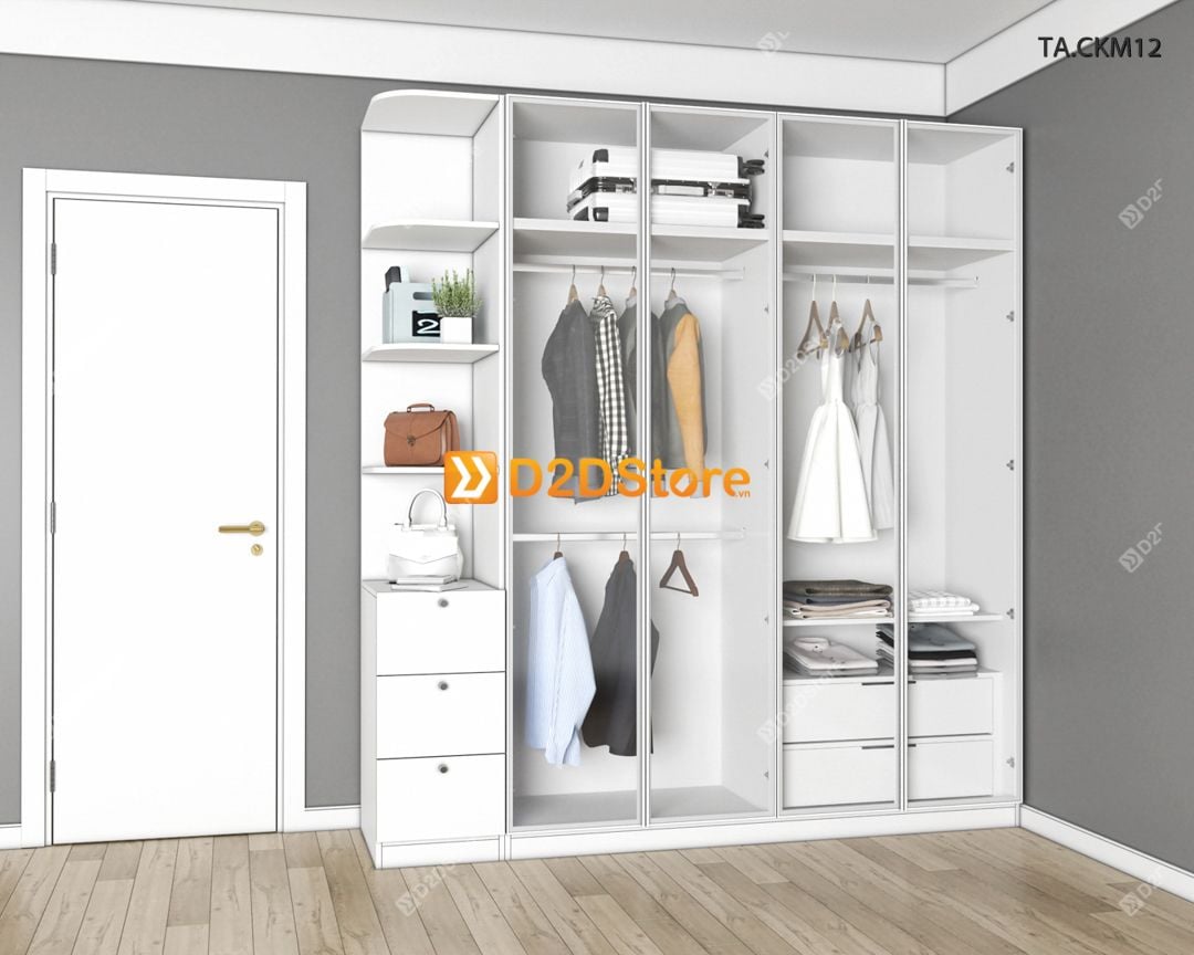  Tủ áo cánh kính cửa mở TA.CKM12 