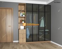 Tủ áo cánh kính cửa mở TA.CKM10