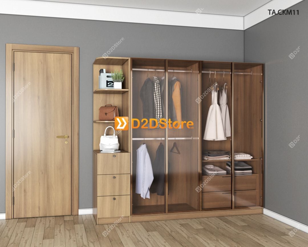  Tủ áo cánh kính cửa mở TA.CKM11 