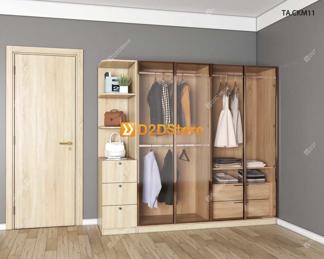  Tủ áo cánh kính cửa mở TA.CKM11 