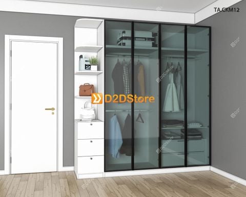 Tủ áo cánh kính cửa mở TA.CKM12