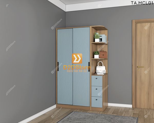 Tủ quần áo melamine cửa lùa TA.MCL01
