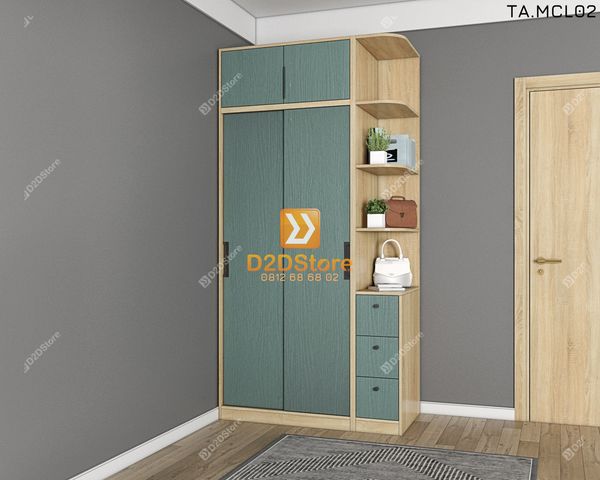 Tủ quần áo melamine cửa lùa TA.MCL02