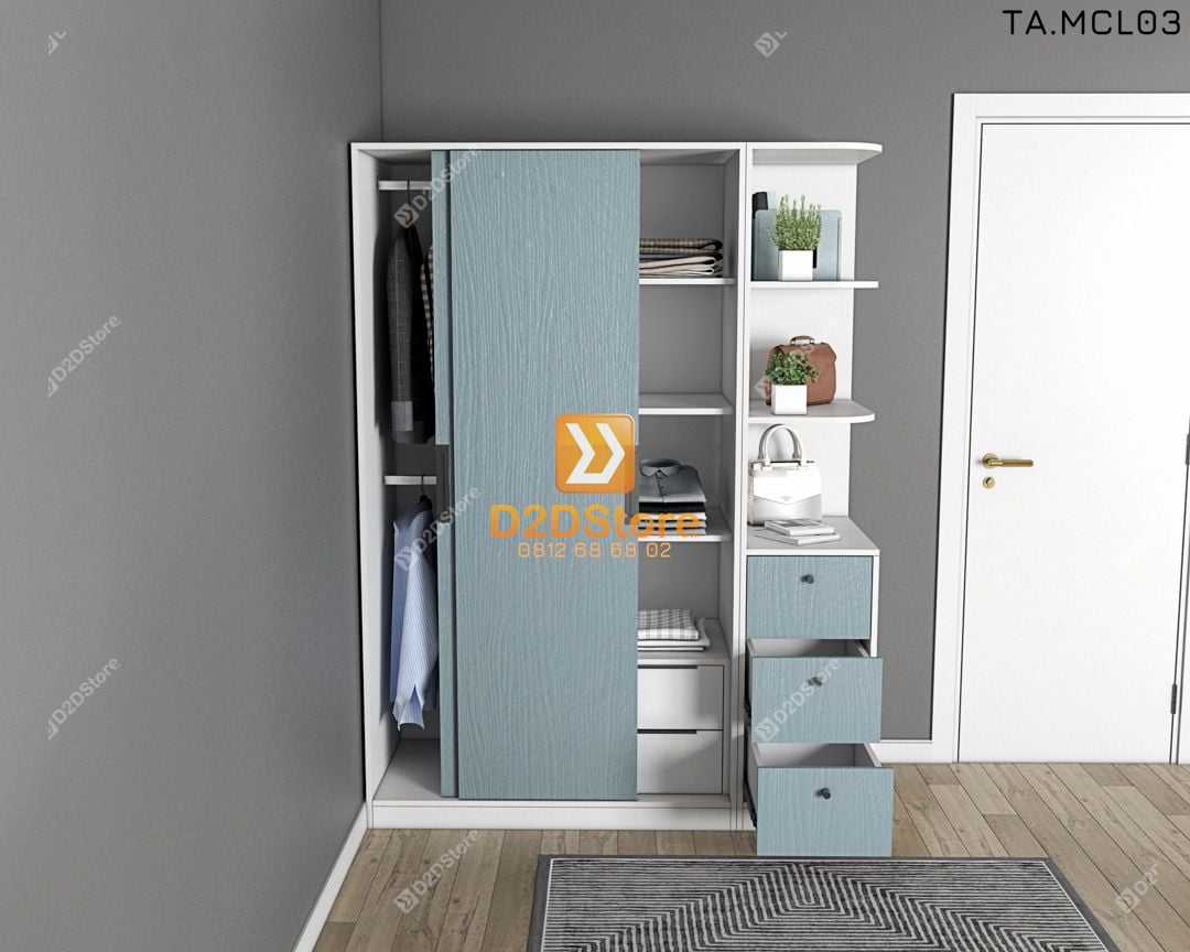  Tủ quần áo melamine cửa lùa TA.MCL03 
