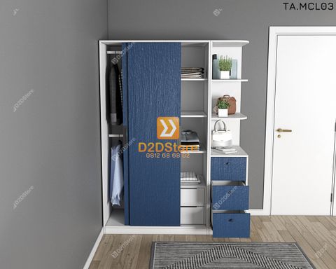 Tủ quần áo melamine cửa lùa TA.MCL03