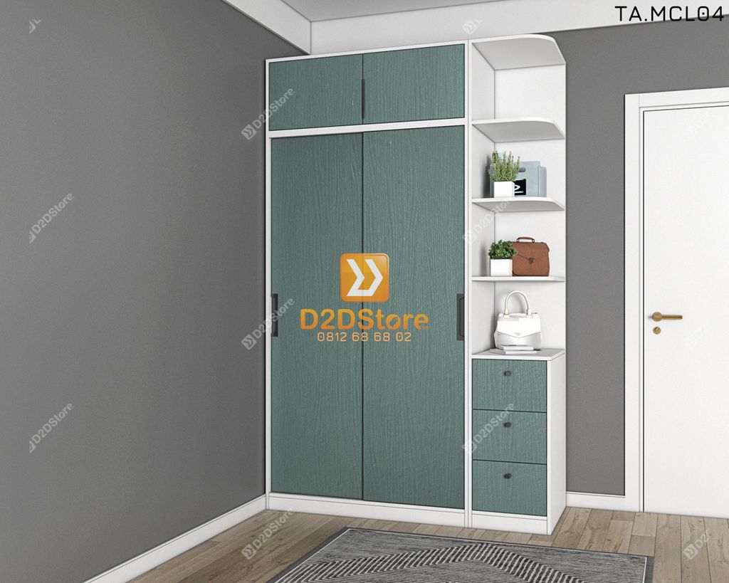 Tủ quần áo melamine cửa lùa TA.MCL04