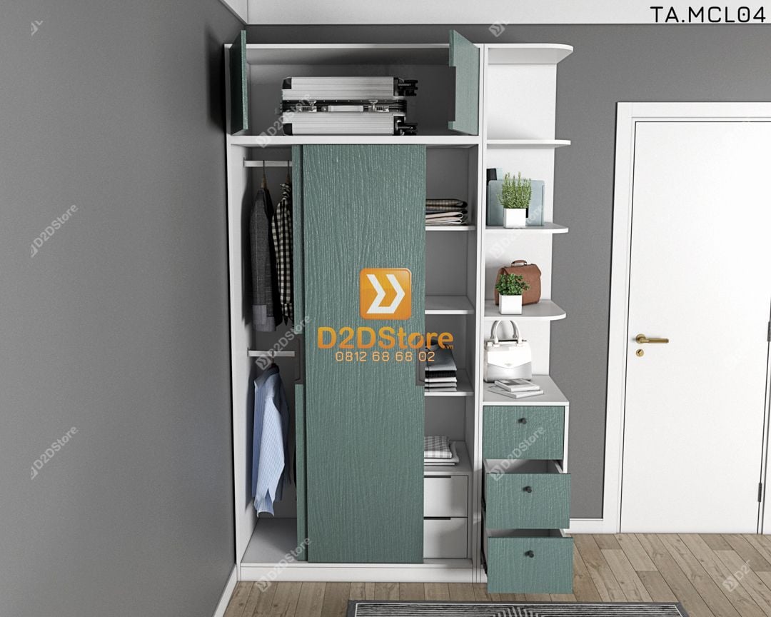  Tủ quần áo melamine cửa lùa TA.MCL04 