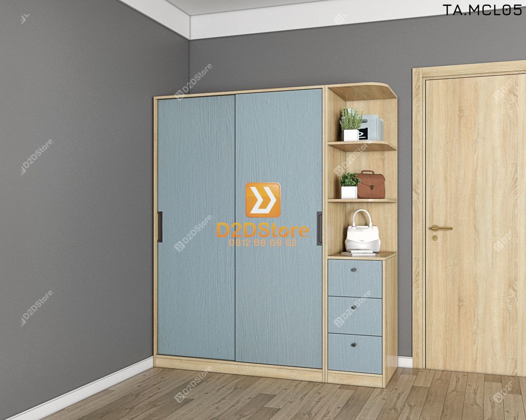  Tủ quần áo melamine cửa lùa TA.MCL05 