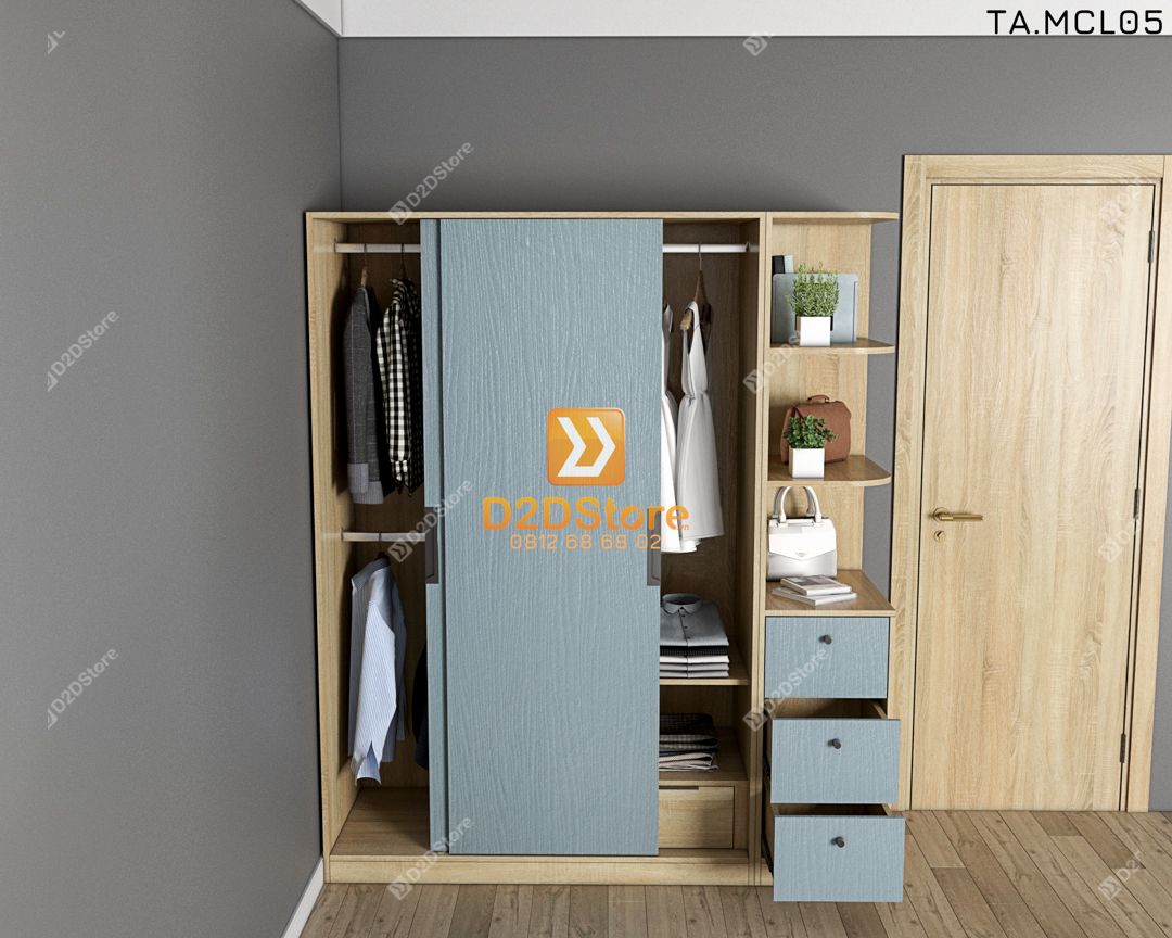  Tủ quần áo melamine cửa lùa TA.MCL05 