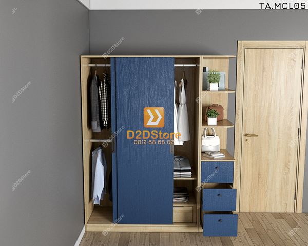 Tủ quần áo melamine cửa lùa TA.MCL05